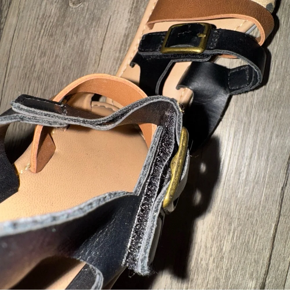 Old Navy Kids Sandals with Leopard Print and Black Straps